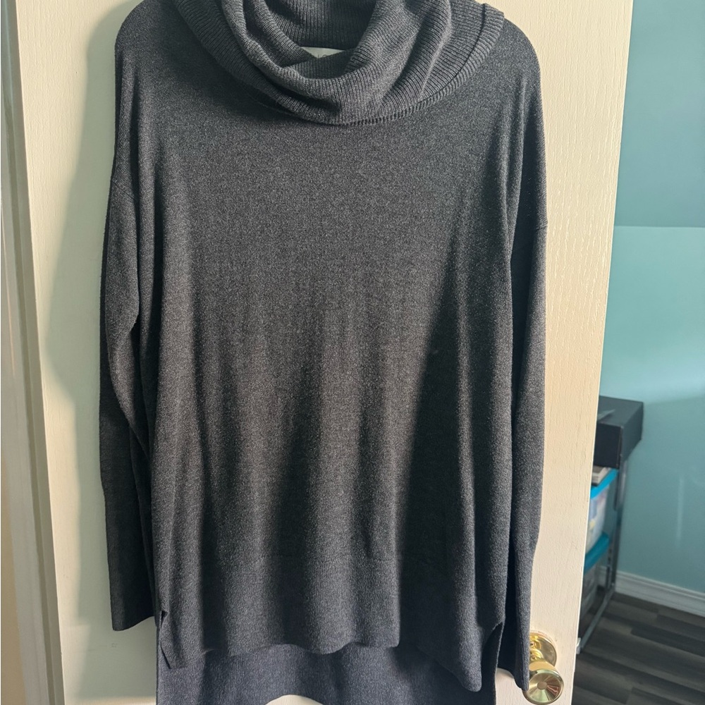 LOFT Charcoal Cowl Neck Sweater
